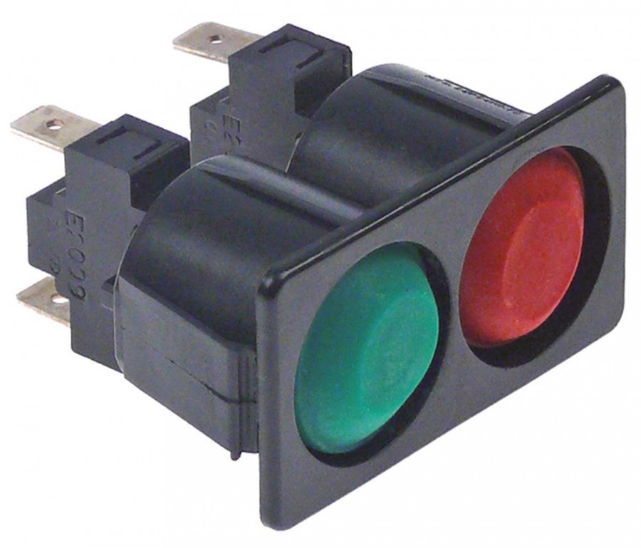 Intrerupator momentan dublu rosu / verde 16A  - 347301