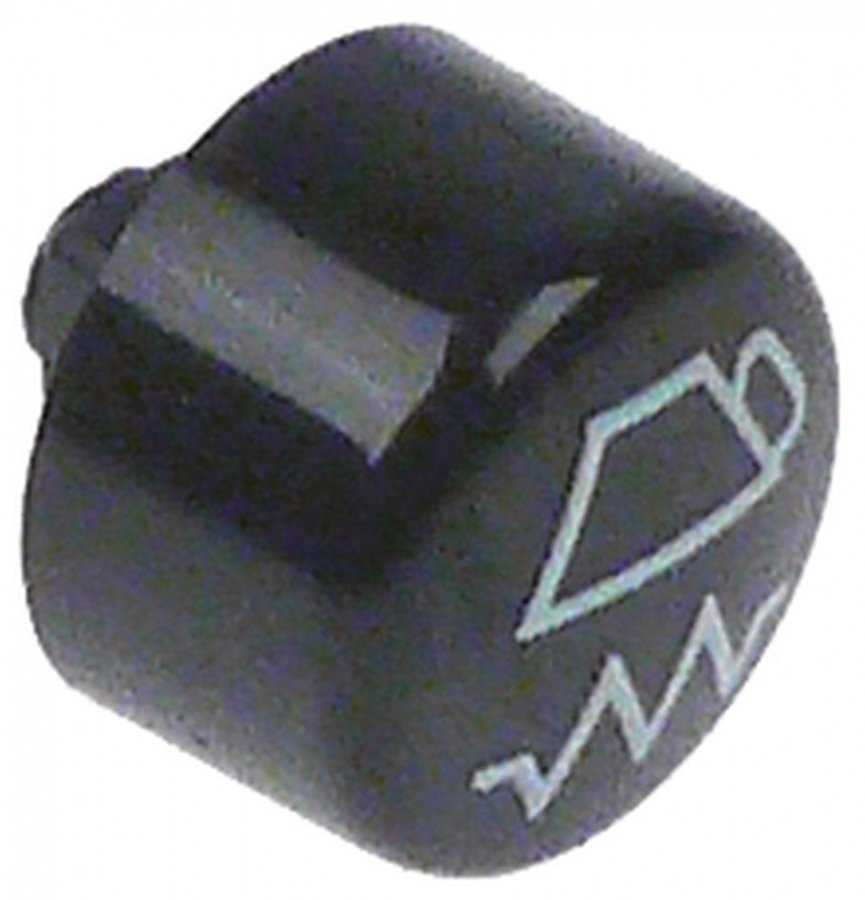 push button ø 11,9mm shaft 3,7x3,7mm shaft length 4mm black cup warmer