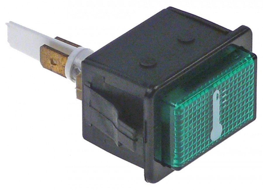 indicator light 34,1x23,1mm green 230V temperature connection male faston 6,3mm