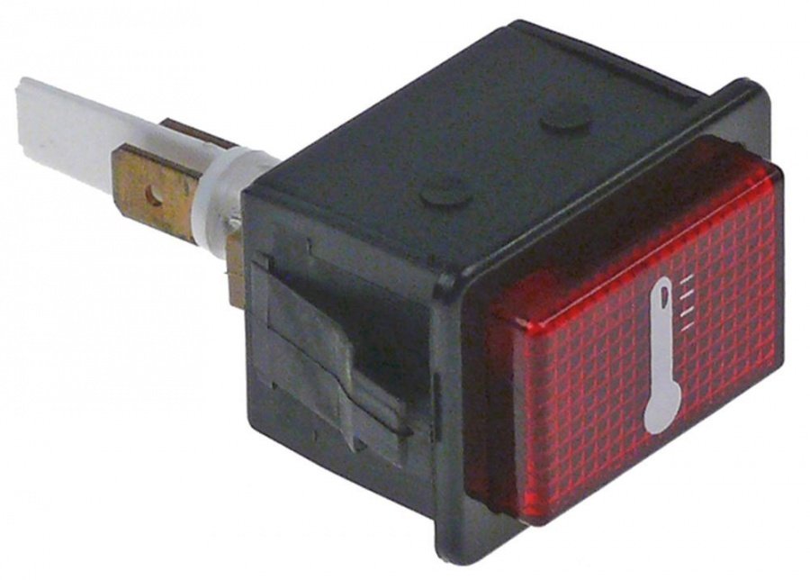 indicator light 34,1x23,1mm red 230V temperature connection male faston 6,3mm