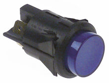 push switch mounting ø 25mm blue 2NO 250V 16A connection male faston 6,3mm