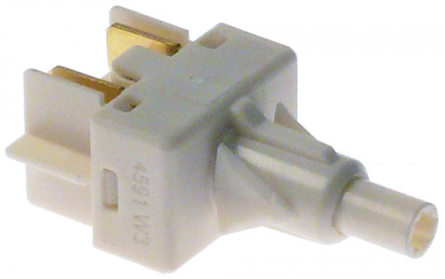 push switch black 2NO 250V 16A connection male faston 6,3mm
