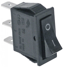 rocker switch 30x11mm black 1CO 250V 16A I O connection male faston 6,3mm