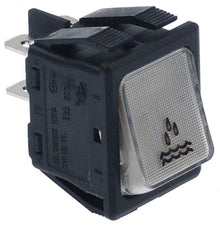 momentary rocker switch 30x22mm white 2NO 250V 16A water connection male faston 6,3mm