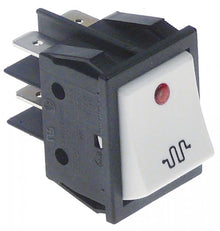 rocker switch 30x22mm red 2NO 250V 16A illuminated heating connection male faston 6,3mm