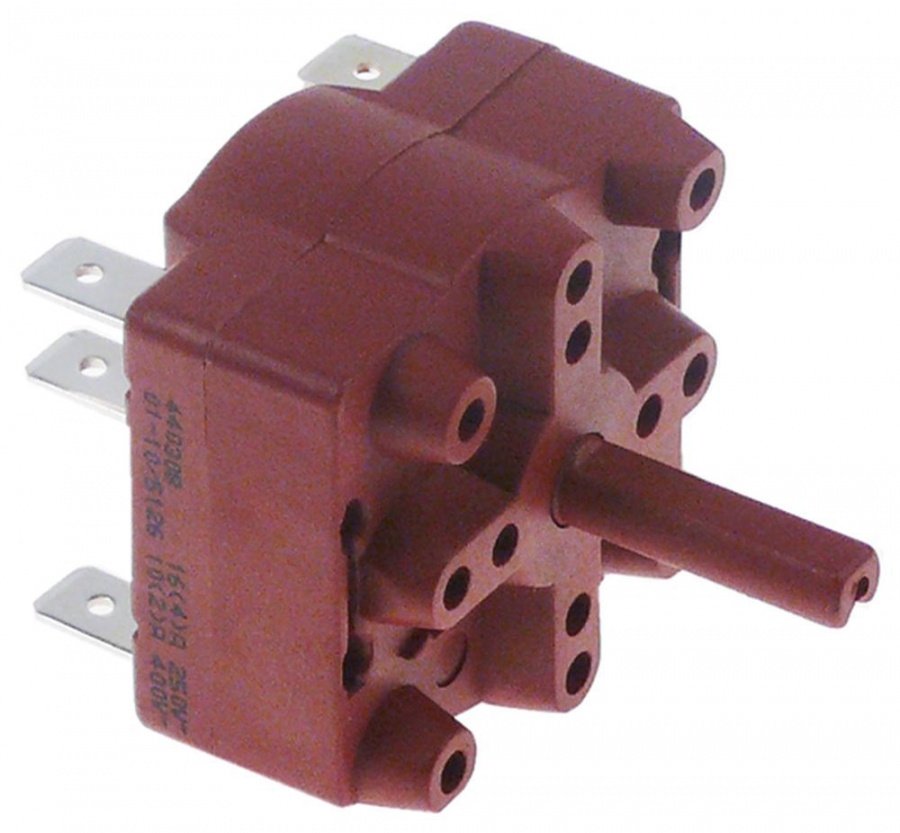 Comutator rotativ 16 A, ø 6x4,6mm, 22 mm - 347380