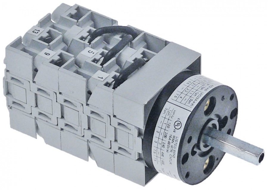 rotary switch 4 operating positions  8 groups type CS0077762 600V 16A shaft ø 5x5mm