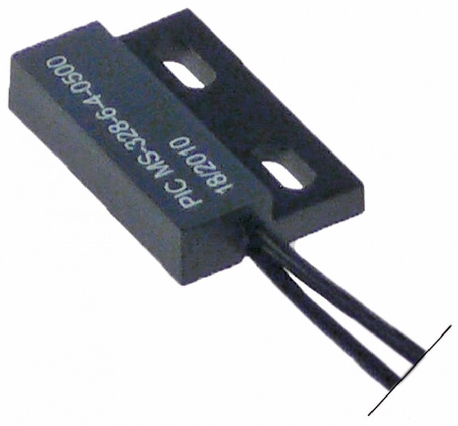 magnetic switch L 29mm W 19mm 1NO 250V 1,5A P max. 50W connection cable cable length 500mm PIC