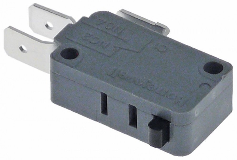 microswitch with plunger 250V 10A 1CO connection male faston 6,3mm L1 29,6mm