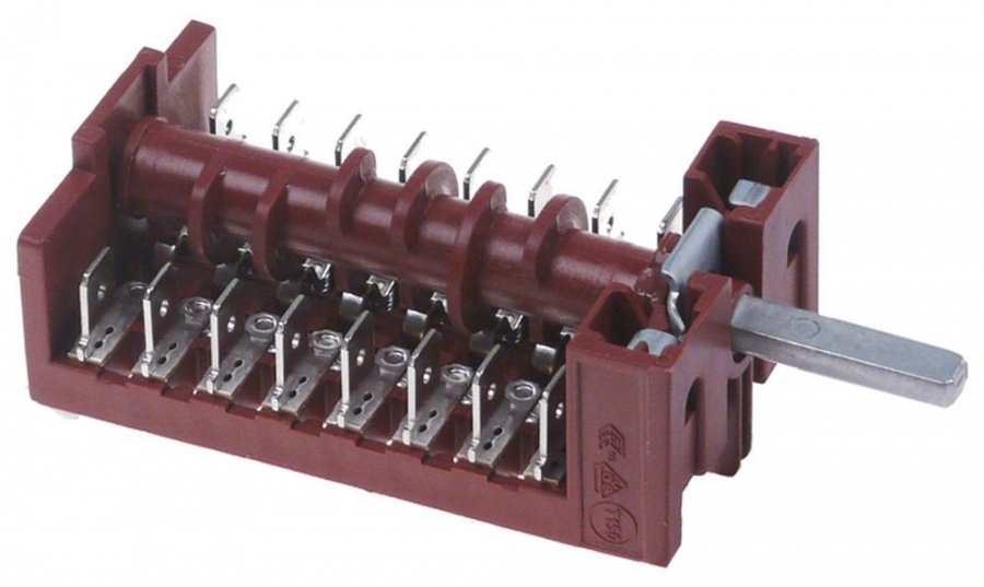 operation switch 4 operating positions 8 -poles shaft ø 6x4,6mm connection flat plug 6,3mm - 347483