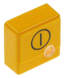push button size 23x23mm yellow ON/OFF with lens