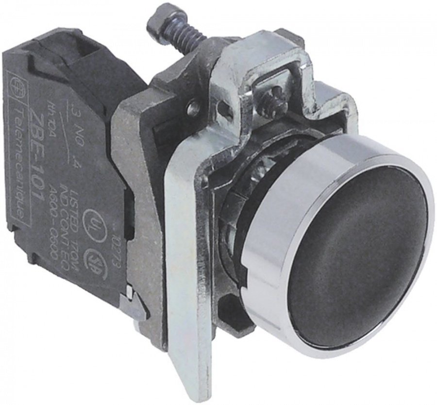 push button black 1-pole 1NO 240V 3A