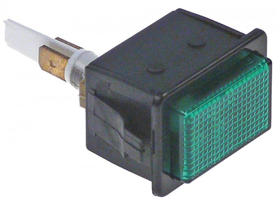 indicator light 34,1x23,1mm green 230V connection male faston 6,3mm