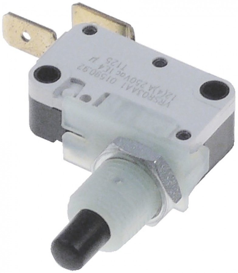 microswitch with plunger mounting distance 22mm M10 thread length 14mm 250V 12A 1NO