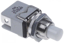 momentary push switch mounting ø 12mm white 1NO 250V 4A connection male faston 6,3mm