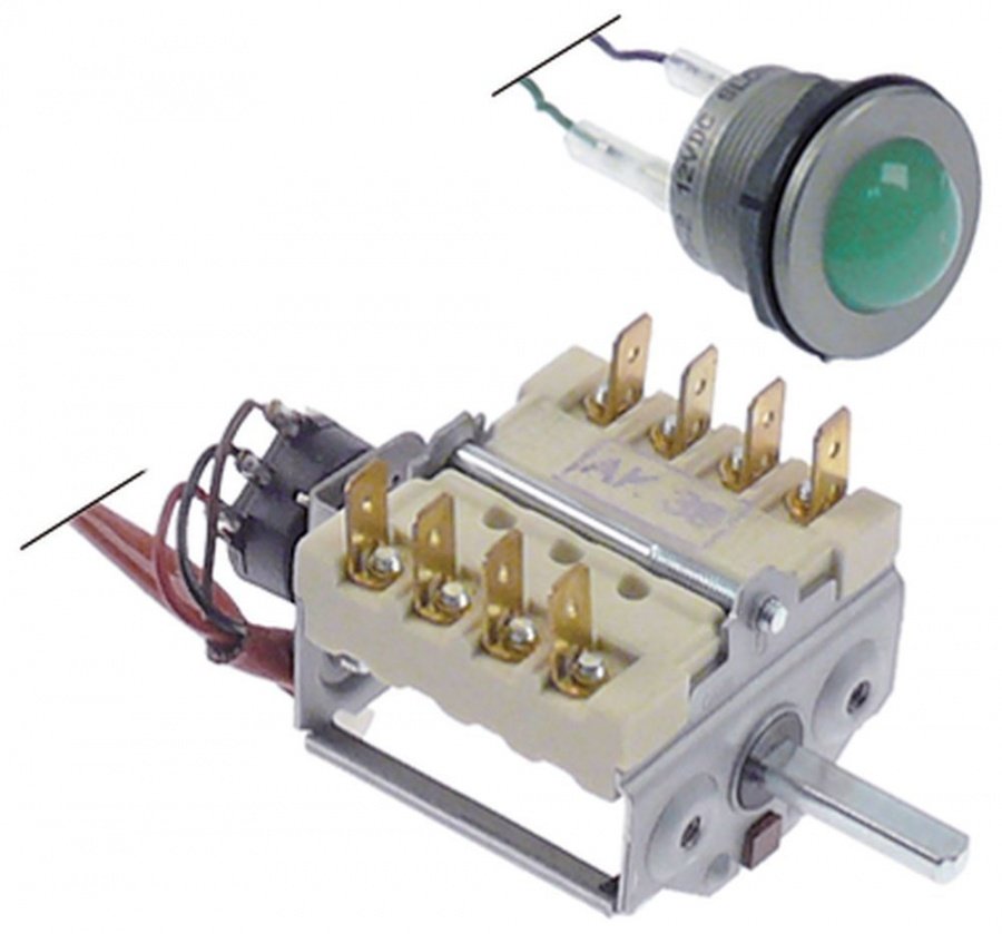 operation switch 2 operating positions 4NO sequence 0-1 16 A shaft ø 6x4.6mm shaft L 23 mm