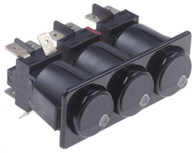 switch combination latching 28,5x77,5mm black 2CO/2NO/2NO 250V 16A with indicator