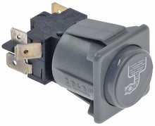momentary push switch 28,5x28,5mm blue 1CO 250V 16A drain pump connection male faston 6,3mm