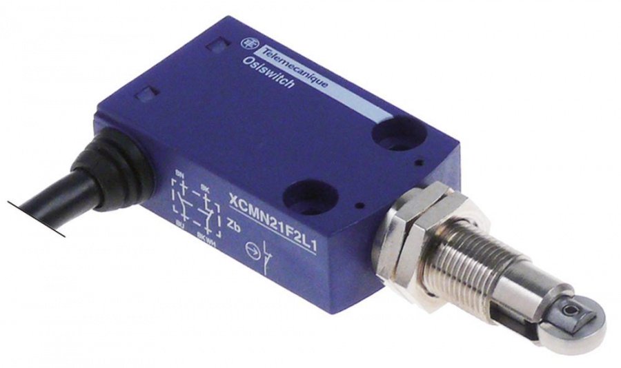 Intrerupator cu rola, limitator de pozitie XCMN21F2L1, contacte 1NC/1NO, 50 x 30 x 16 mm - 347615