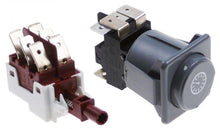 momentary push switch 28,5x28,5mm grey 2CO 250V 16A clock connection male faston 6,3mm