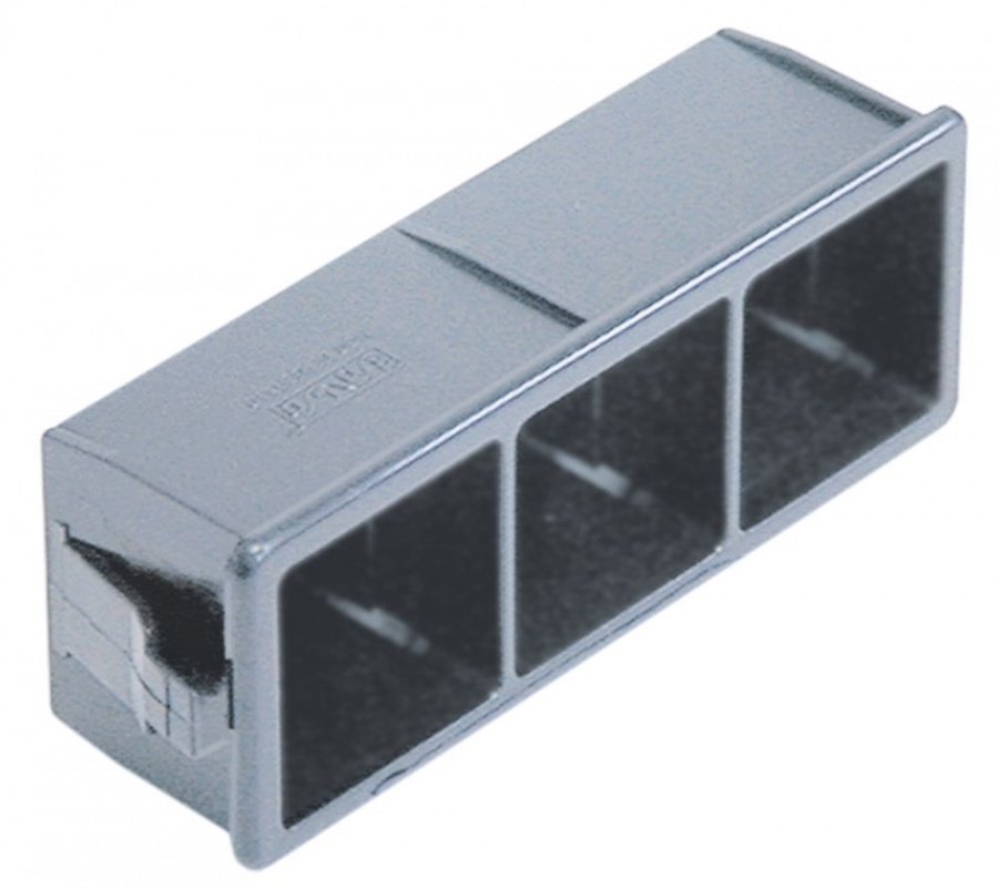 element holder 3-fold 28,5x77,5mm grey for push buttons 23x23mm