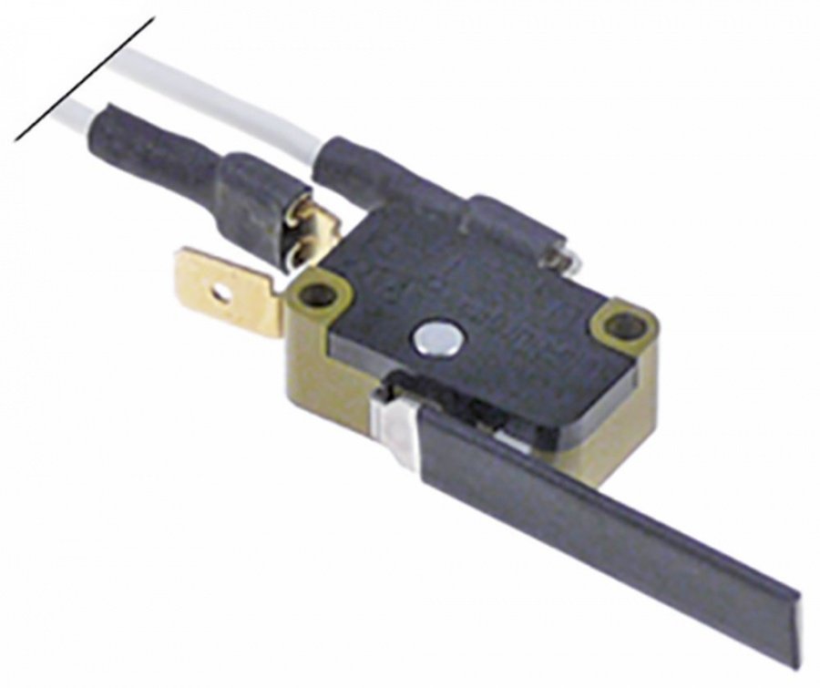 microswitch with lever 250V 12A 1CO connection male faston 6,3mm L 51mm