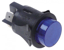 push switch mounting ø 25mm blue 2NO 250V 16A illuminated connection male faston 6,3mm