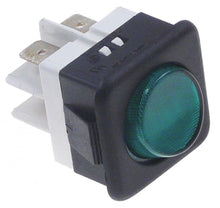 Intrerupator basculant verde, cu 2 contacte 2NO, 16 A, 250 V, montare 25x25 mm - 347624