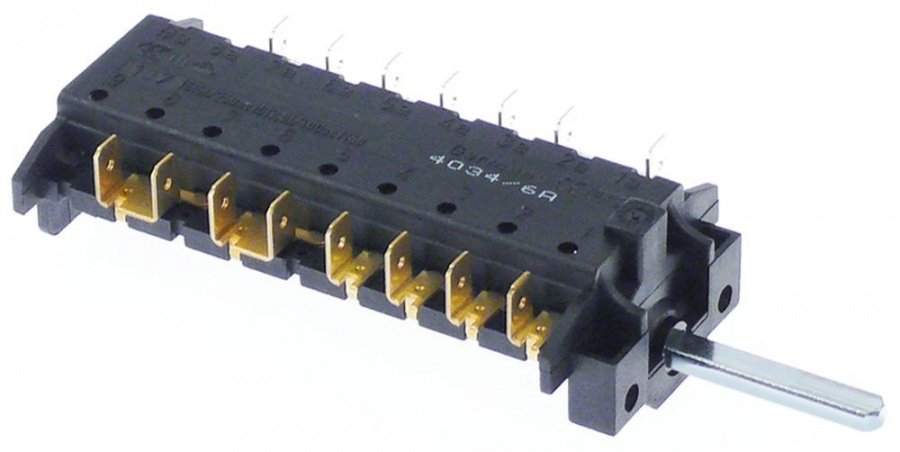 Comutator cu 3 pozitii 0-1-2, 16 A, ax ø 6x4,6 mm - 347655