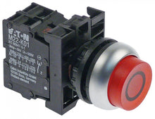 momentary push switch red illuminated, 10-30V ø 22,5mm 1NC OFF momentary