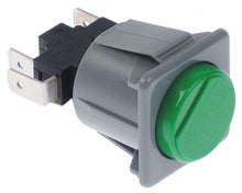 push switch 28,5x28,5mm green 1CO 250V 16A connection male faston 6,3mm