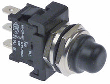 momentary push switch mounting ø 12mm black 1CO 250V 6A with protecting cover