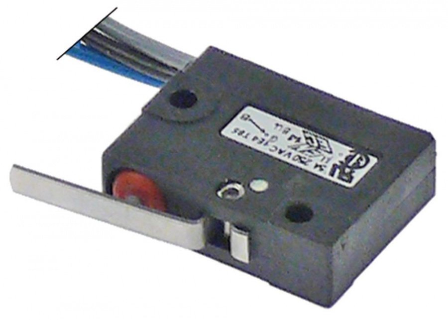 microswitch with lever 250V 5A 1CO connection with cable L 35mm