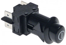 push switch mounting ø 20,6x16,4mm red 2NO 250V 16A connection male faston 6,3mm ON/OFF