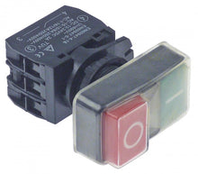Buton pornit oprit 0-1, fara retinere, 10 A, 240 V, rosu-verde + lumina - 347819