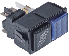 switch combination 28,5x52,6mm black/blue 2NO/indicator light 250V 16A regeneration