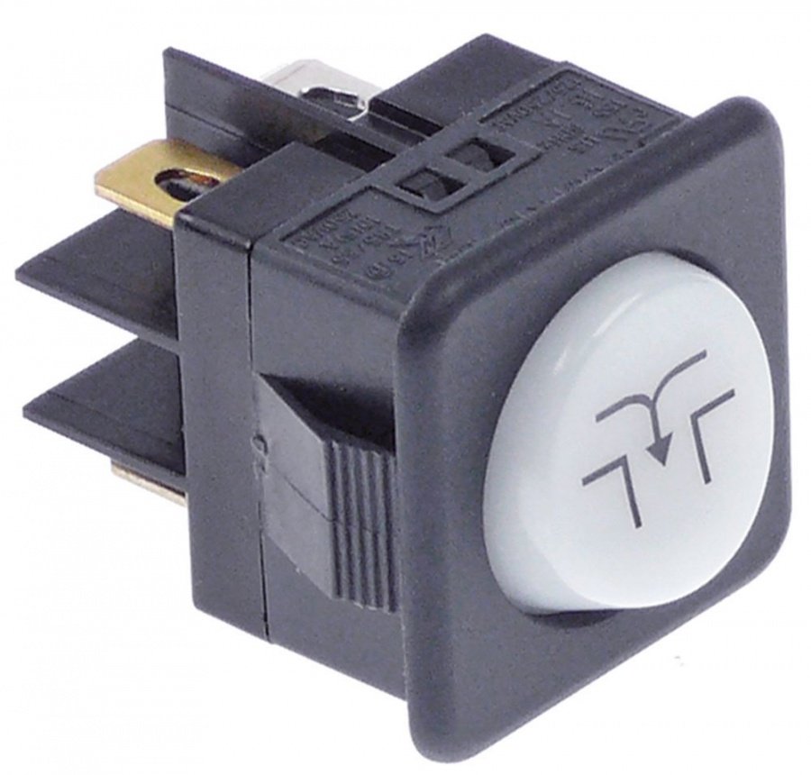 momentary rocker switch 27,8x25mm white 1NO/indicator light 250V 16A drain pump