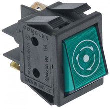 momentary rocker switch 30x22mm green 1NO/indicator light 250V 16A cycle