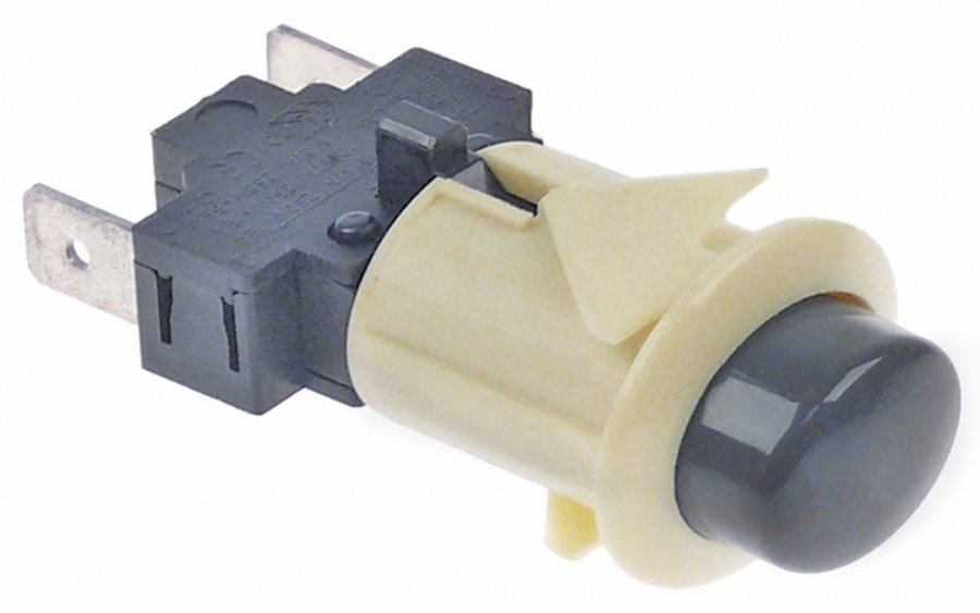 momentary push switch mounting ø 20,6x16,4mm dark grey 1NO 250V 16A