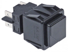 momentary push switch 28.5x28.5mm black 2NO 250V 16A connection male faston 6.3mm