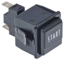 momentary push switch 28,5x28,5mm black 1NO 250V 16A START connection male faston 6,3mm
