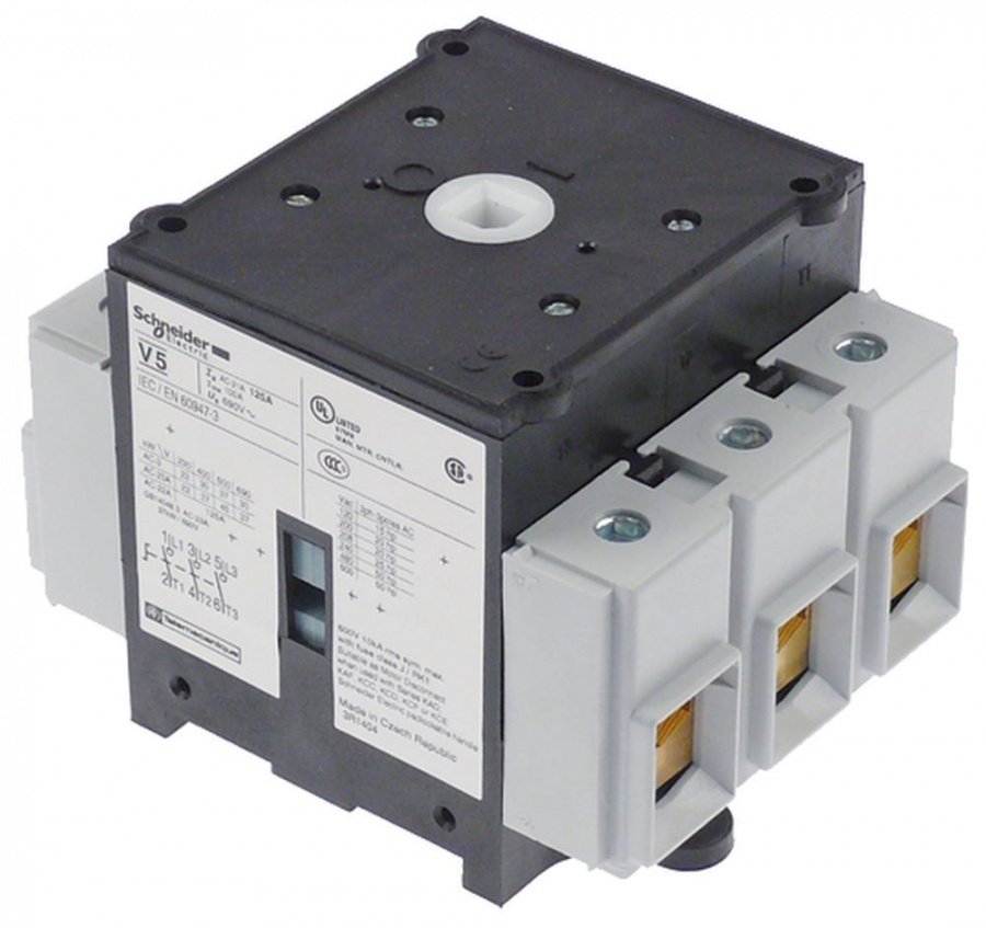 Load disconnector V5 3NO 125A shaft ø 8x8mm connection screw connection