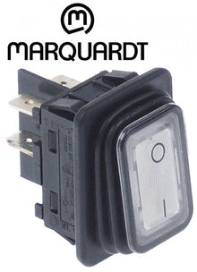 Intrerupator basculant etans 20 A, 250 V, montare in fereastra 30x22 mm, iluminat alb, simboluri O-I - 347531