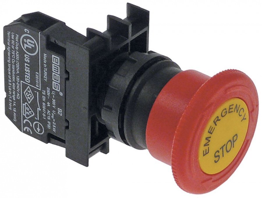 momentary push switch ø 22mm red 1NC 10A 1-pole SMCX