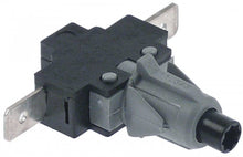 momentary push switch mounting ø 12mm black 1NO 250V 16A connection male faston 6,3mm