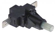 momentary push switch mounting ø 12mm black 1NO 250V 16A connection male faston 6,3mm
