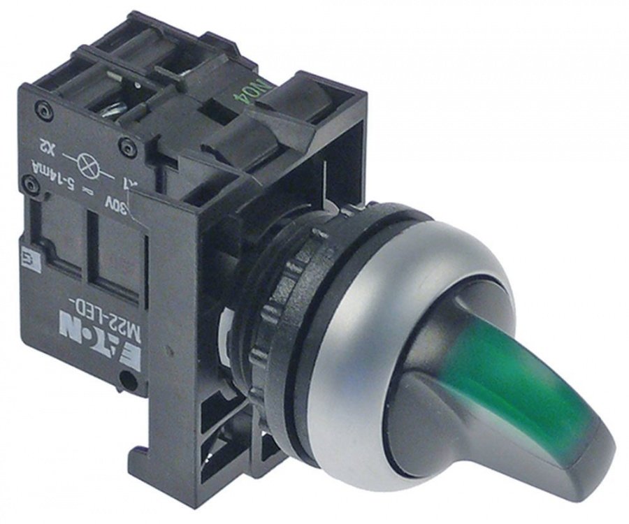rotary selector ø 22mm green M22 switching sequence 1NO/indicator light 24V 230 VAC