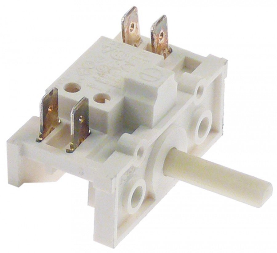 rotary switch 2 sets of contacts 2 0-1 type CH 400V 16A shaft ø 6x4,6mm shaft length 22mm