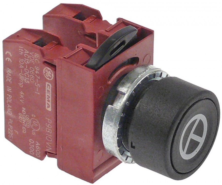 buton ø22mm complet simbol cu revenire 1NC/1NO
