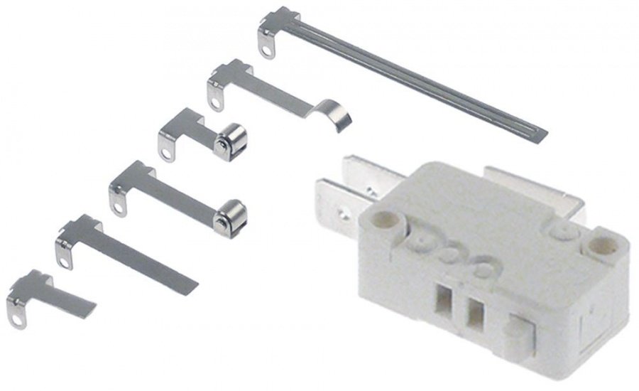 microswitch with plunger 250V 16A 1CO connection male faston 6,3mm L1 27,8mm
